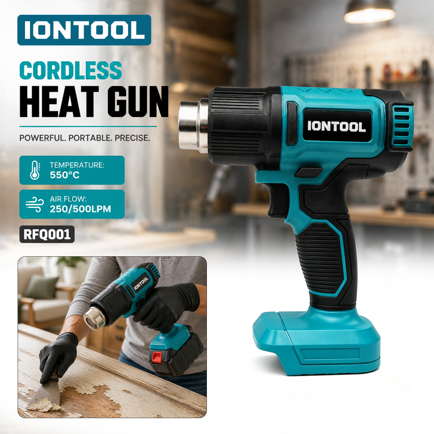 Craft Heat Gun Dual Temperature Shrink - IONTOOL Compact Dual-Speed 550℃ Cordless Heat